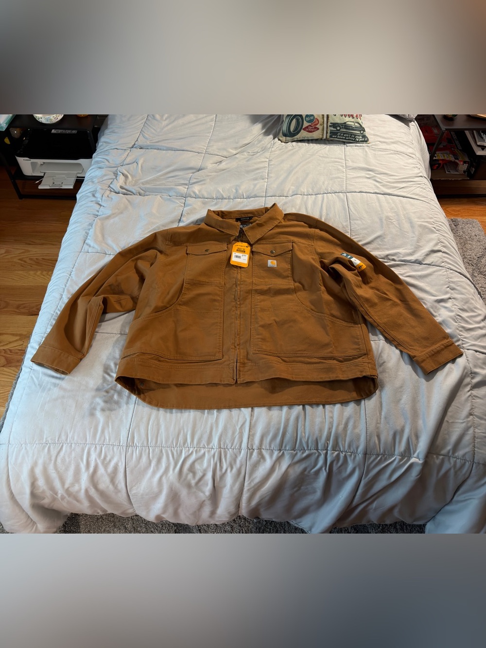 Carhartt Mens Rugged Flex Berwick Utility Duck Jacket Brown OJ5748-M Size 4XL